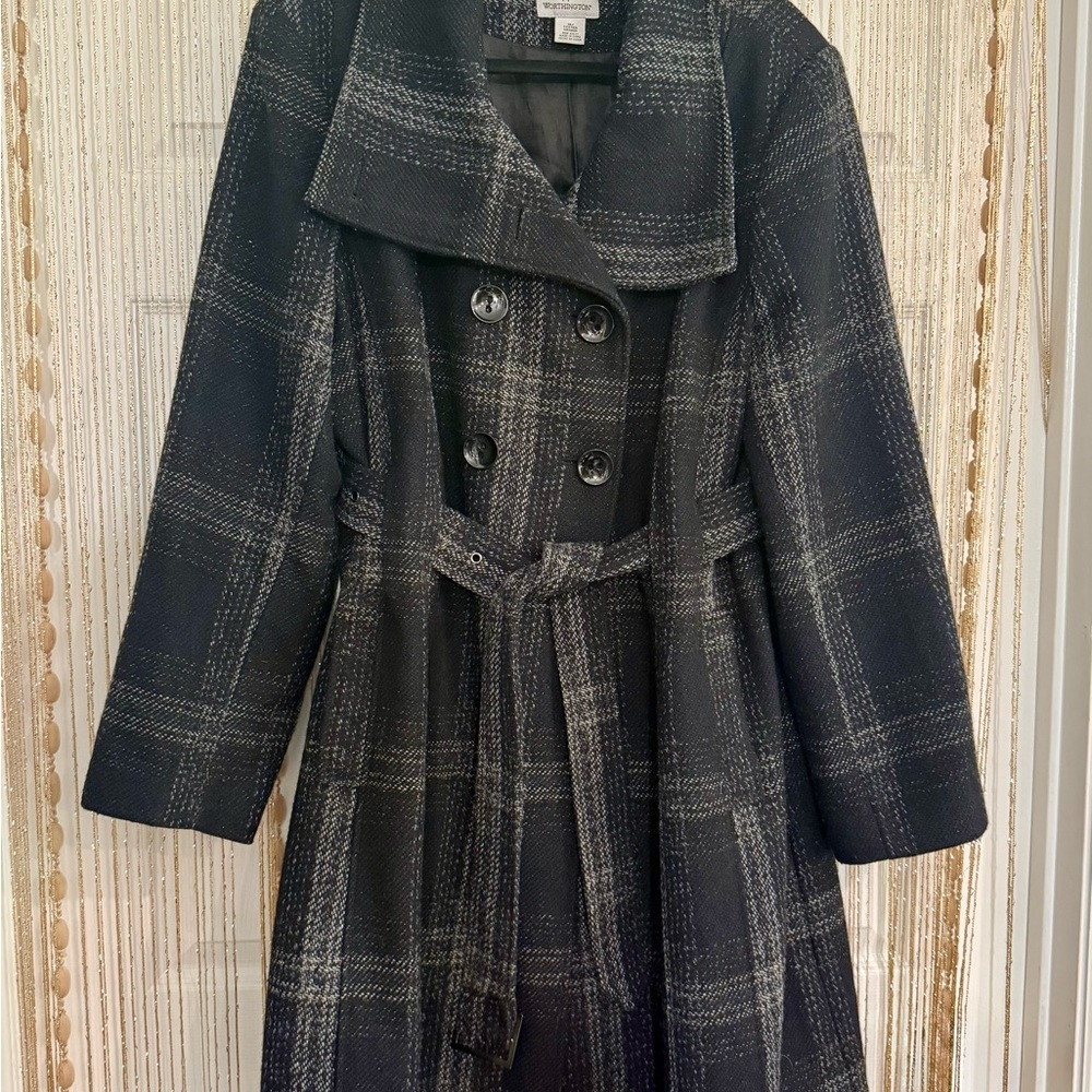 Worthington Black and Gray Textured Coat